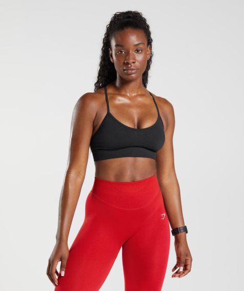 Women's Gymshark Sweat Seamless Sports Bra Black | CA 53A1D6